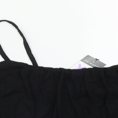Primark Womens Black  Viscose Cropped Tank Size XL Square Neck