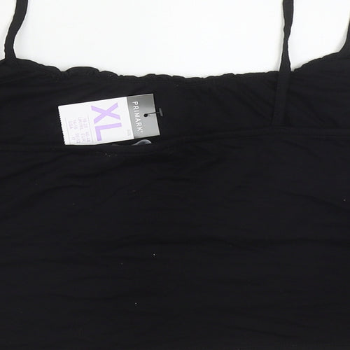Primark Womens Black  Viscose Cropped Tank Size XL Square Neck