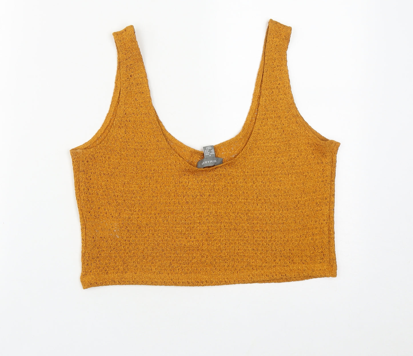 Primark Womens Brown  Polyester Cropped Tank Size M Round Neck