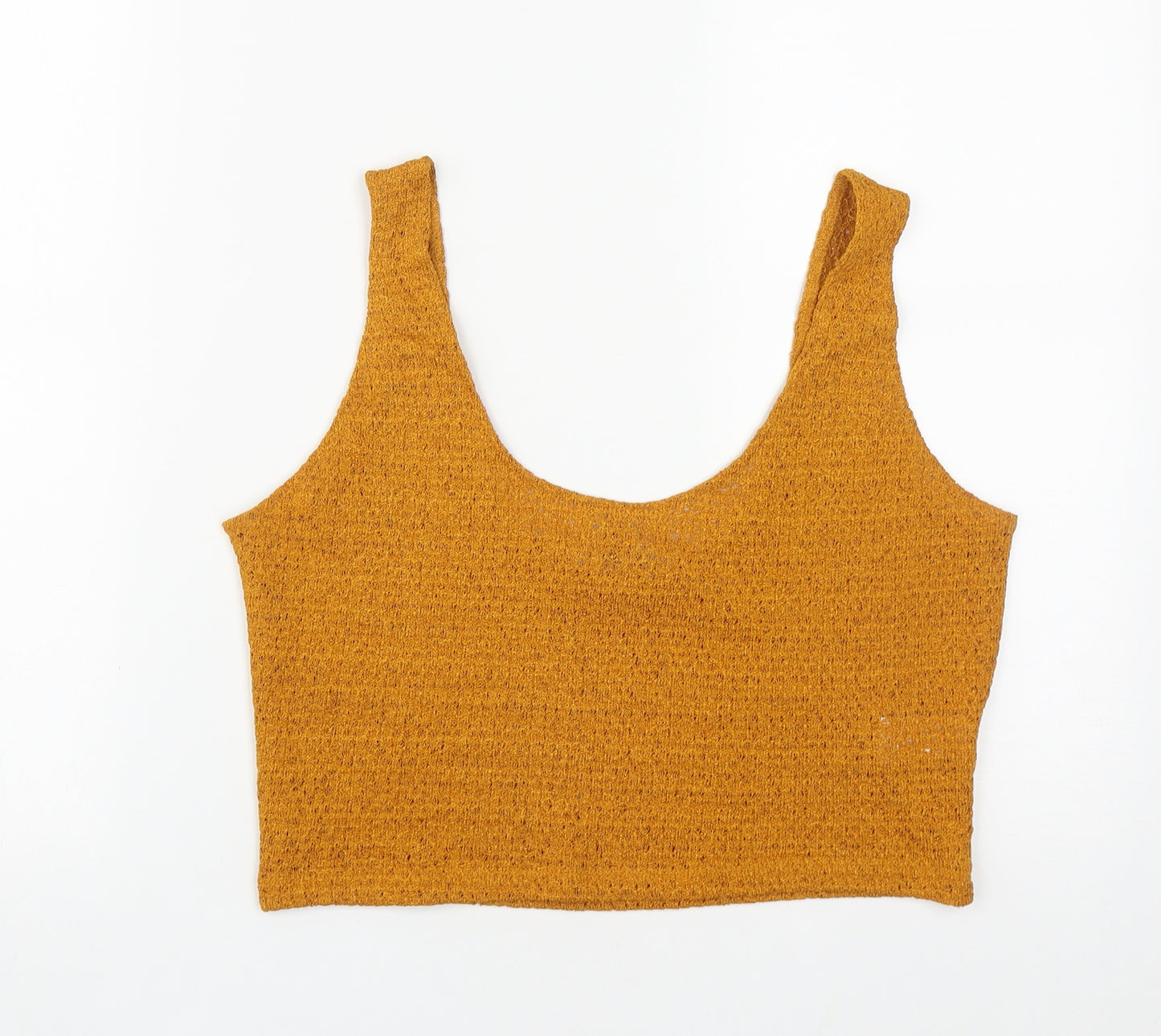 Primark Womens Brown  Polyester Cropped Tank Size M Round Neck