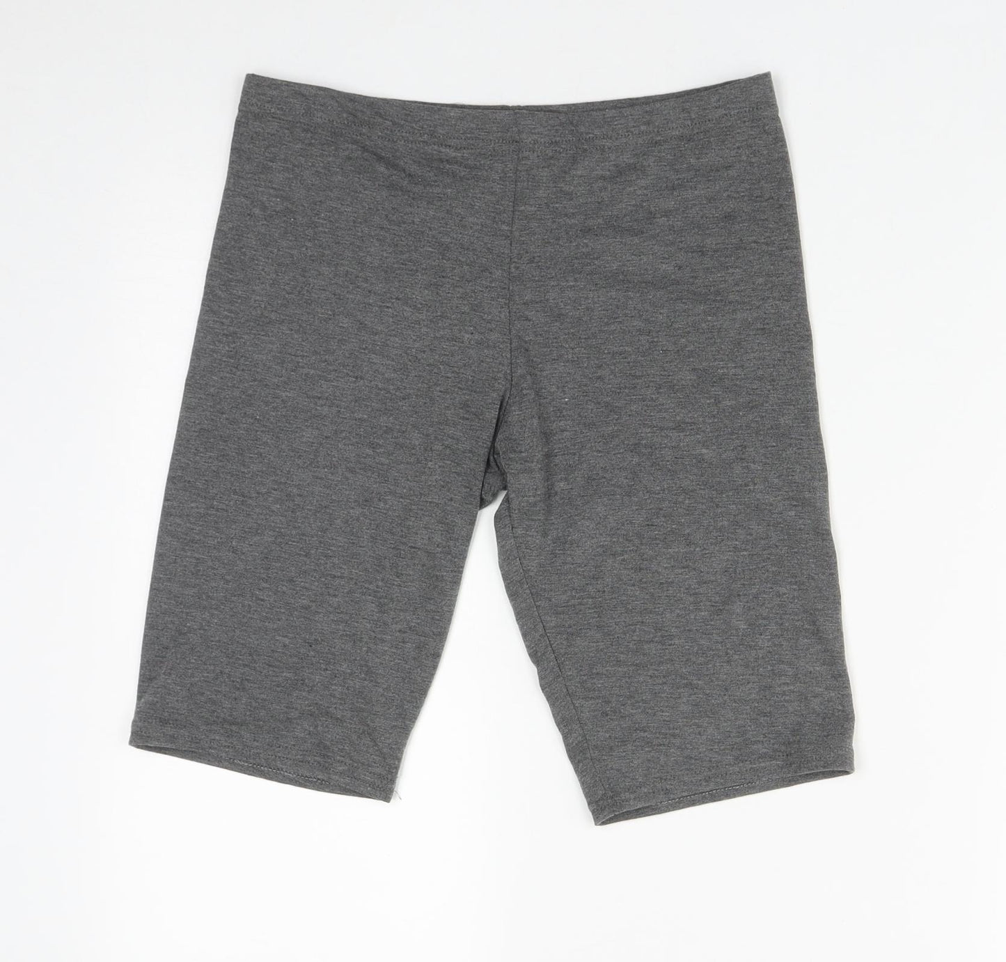 Boohoo Womens Grey  Viscose Compression Shorts Size 12 L9 in Regular