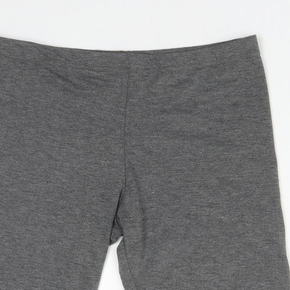 Boohoo Womens Grey  Viscose Compression Shorts Size 12 L9 in Regular