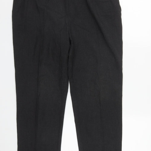 Marks and Spencer Womens Grey  Cotton Trousers  Size 16 L27 in Regular Zip