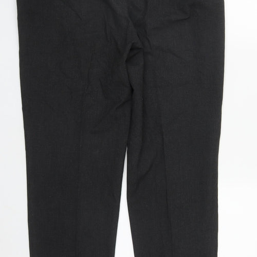 Marks and Spencer Womens Grey  Cotton Trousers  Size 16 L27 in Regular Zip