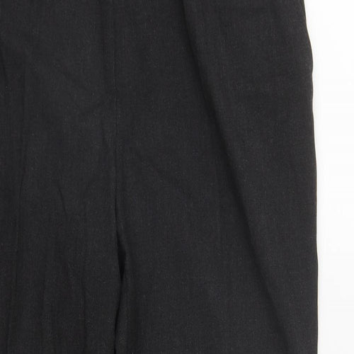 Marks and Spencer Womens Grey  Cotton Trousers  Size 16 L27 in Regular Zip