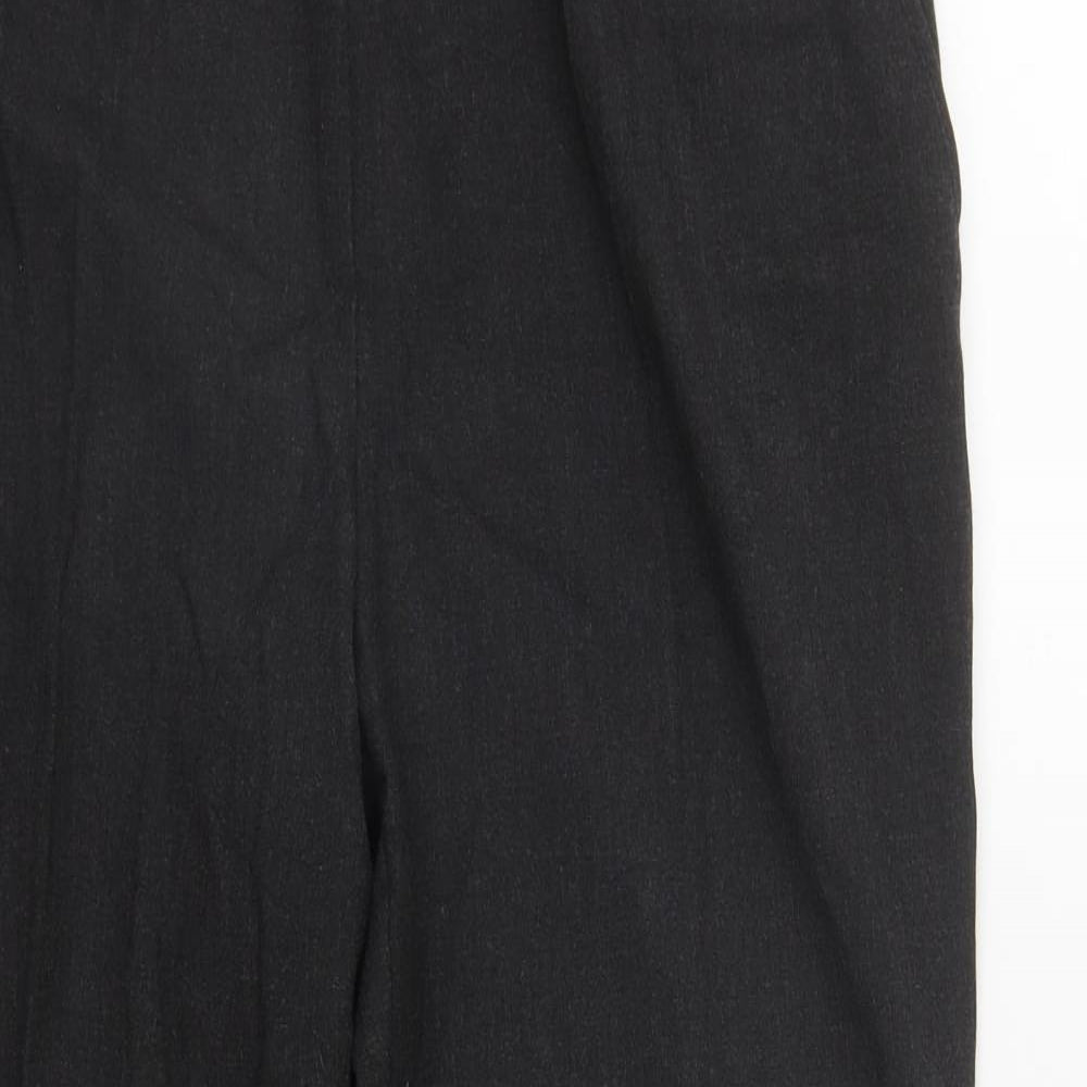 Marks and Spencer Womens Grey  Cotton Trousers  Size 16 L27 in Regular Zip