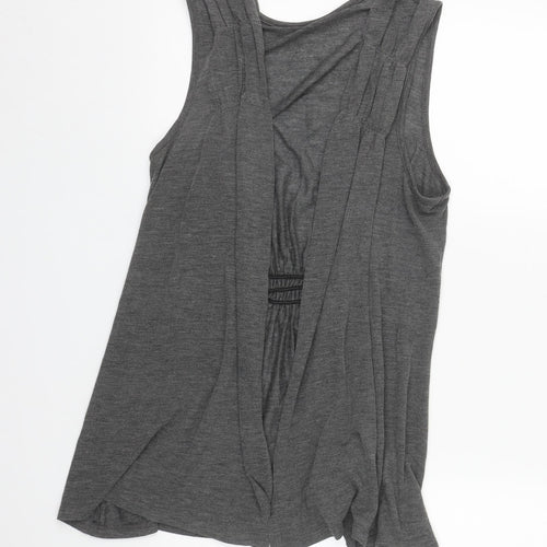 Soon Womens Grey V-Neck  Polyester Cape Jumper Size 16   - Waistcoat Style