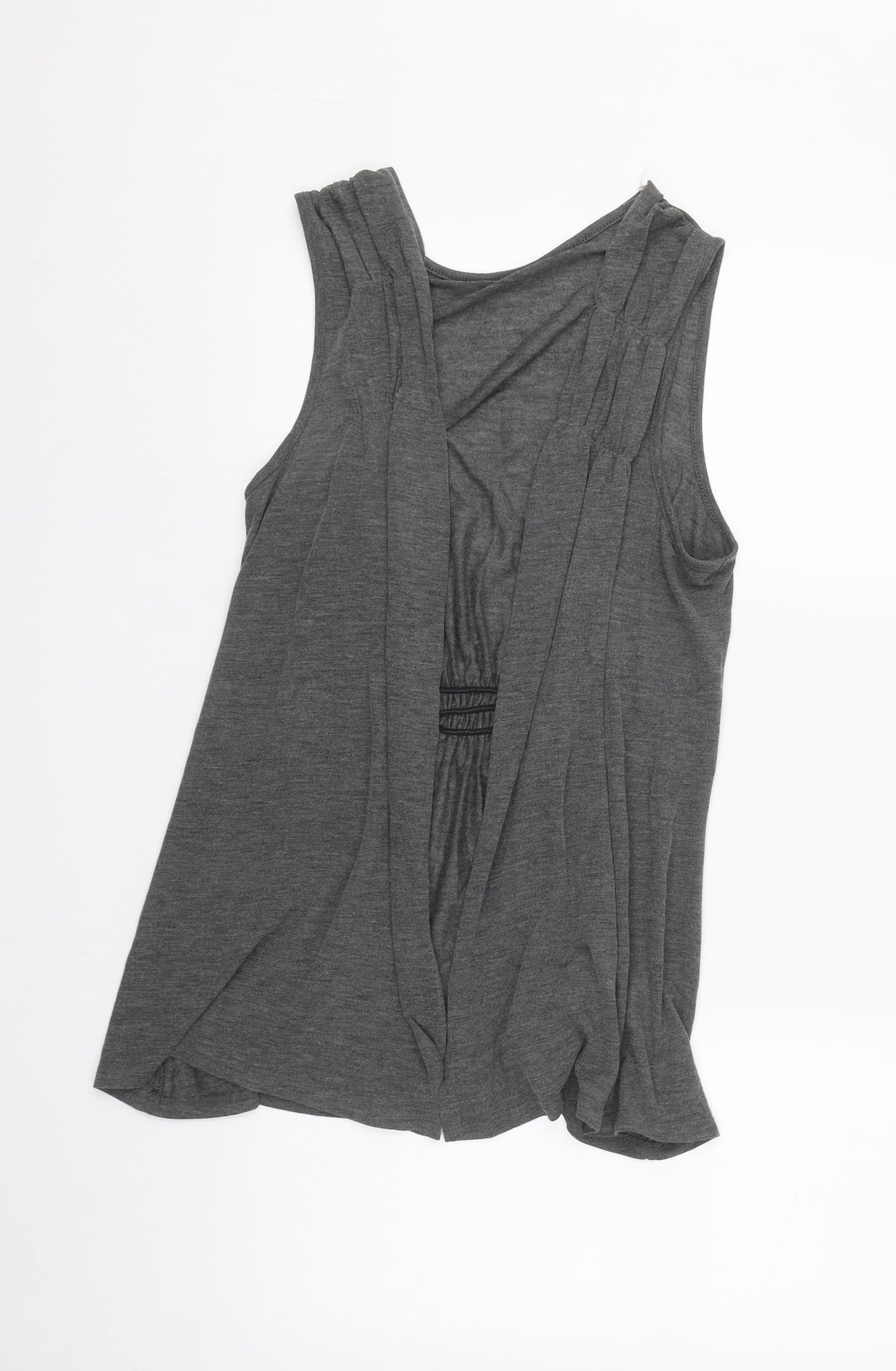 Soon Womens Grey V-Neck  Polyester Cape Jumper Size 16   - Waistcoat Style