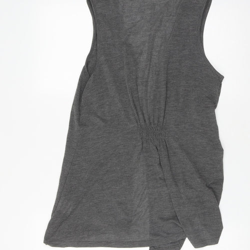 Soon Womens Grey V-Neck  Polyester Cape Jumper Size 16   - Waistcoat Style