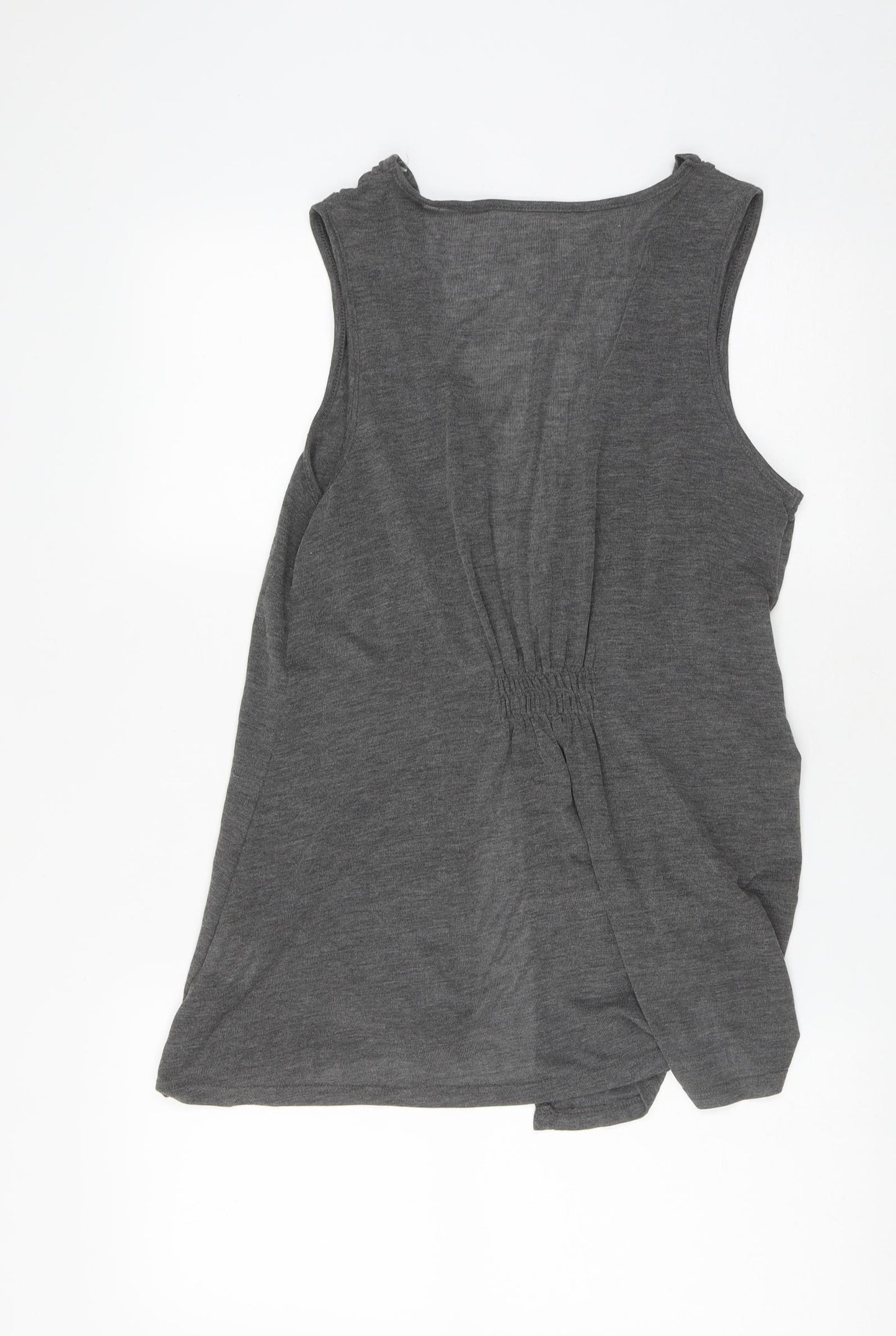 Soon Womens Grey V-Neck  Polyester Cape Jumper Size 16   - Waistcoat Style