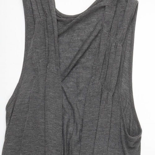 Soon Womens Grey V-Neck  Polyester Cape Jumper Size 16   - Waistcoat Style