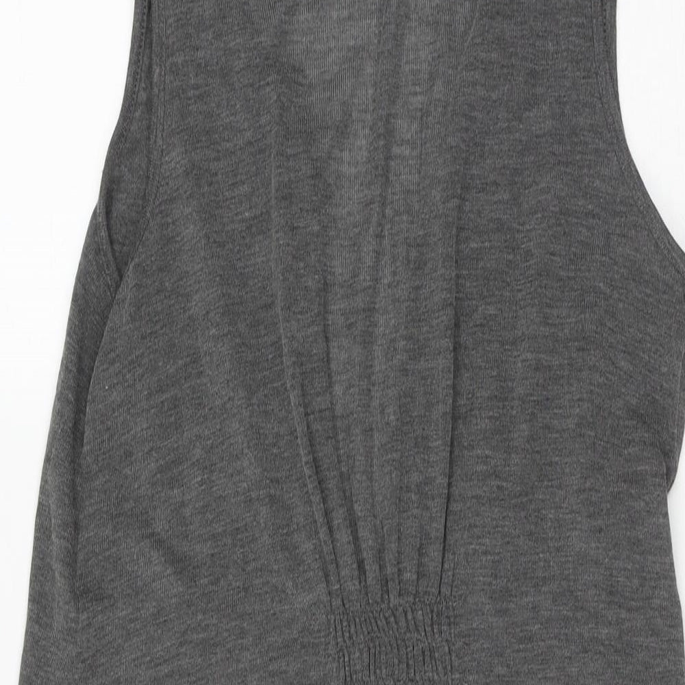 Soon Womens Grey V-Neck  Polyester Cape Jumper Size 16   - Waistcoat Style