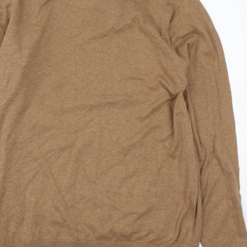 NEXT Mens Brown Collared  Cotton Pullover Jumper Size M
