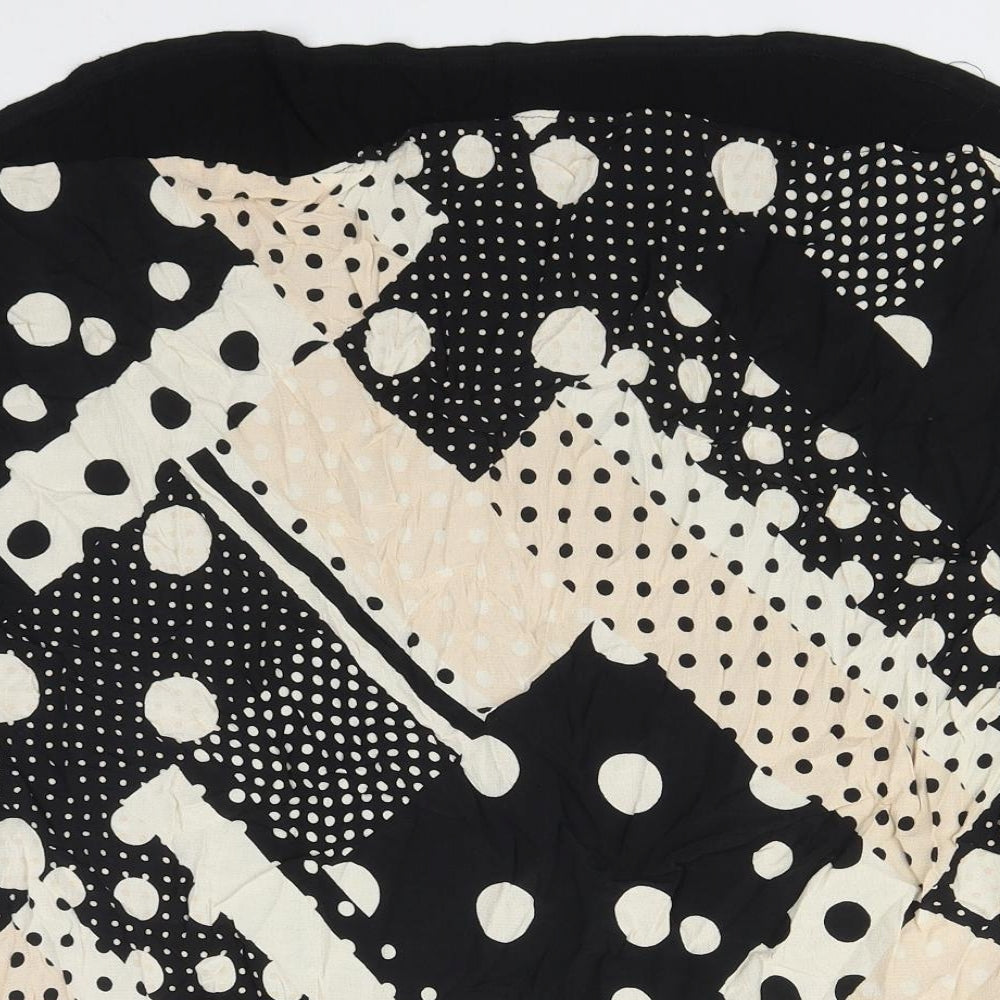 F&F Womens Multicoloured Geometric Viscose Basic Blouse Size 22 Round Neck