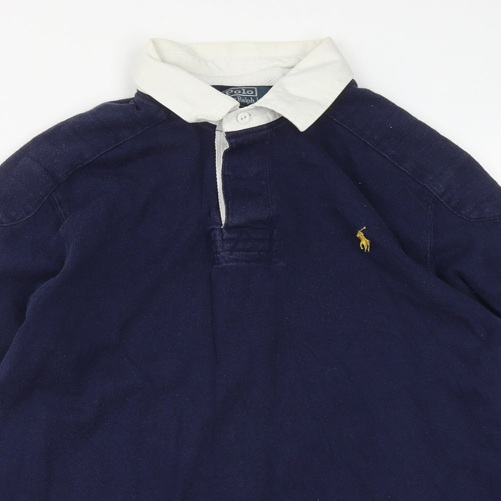 Polo Ralph Lauren Mens Blue  Cotton  Button-Up Size L Collared Button