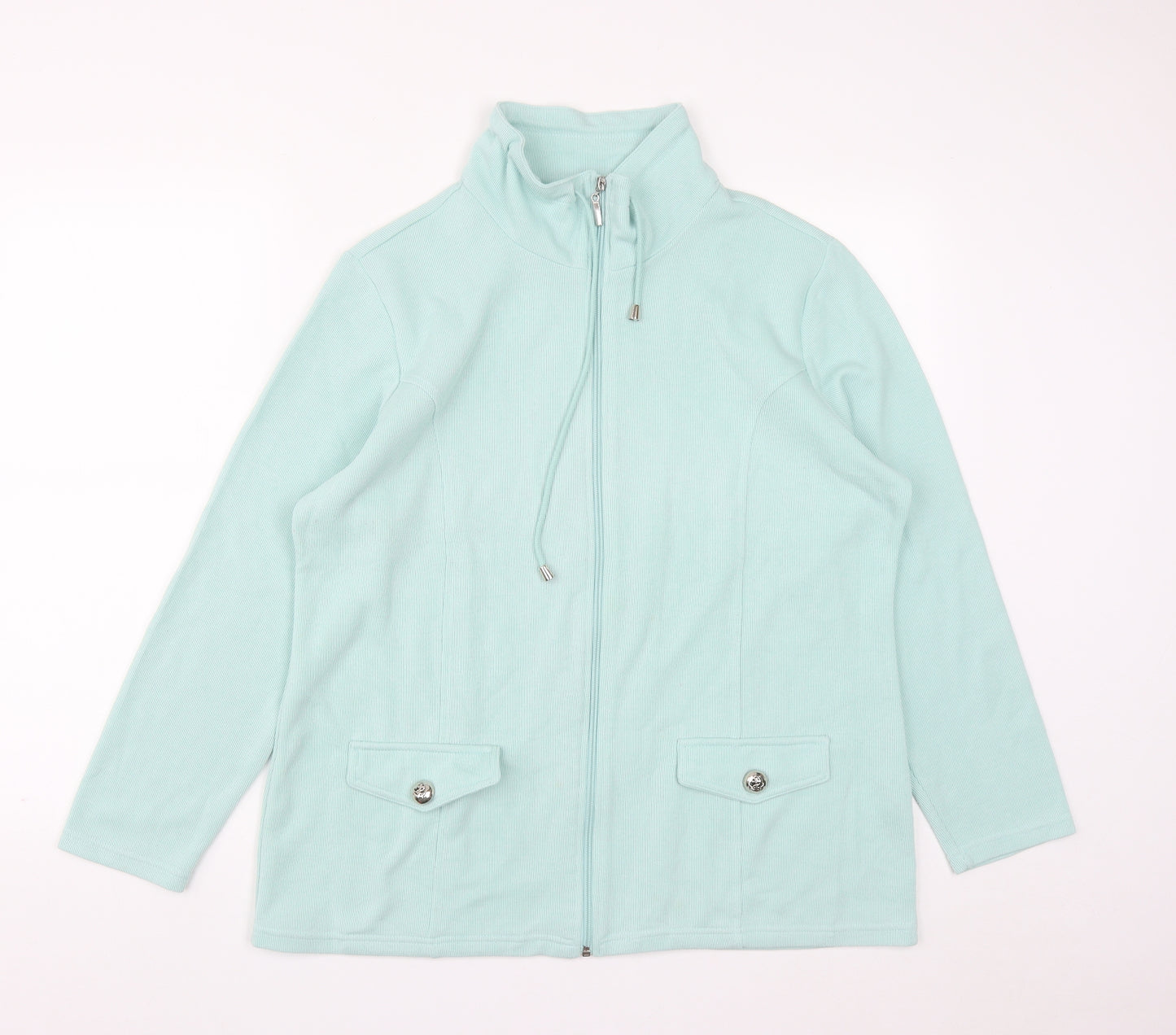 Preworn Womens Green  Polyester Full Zip Sweatshirt Size L  Zip - Size 18-20
