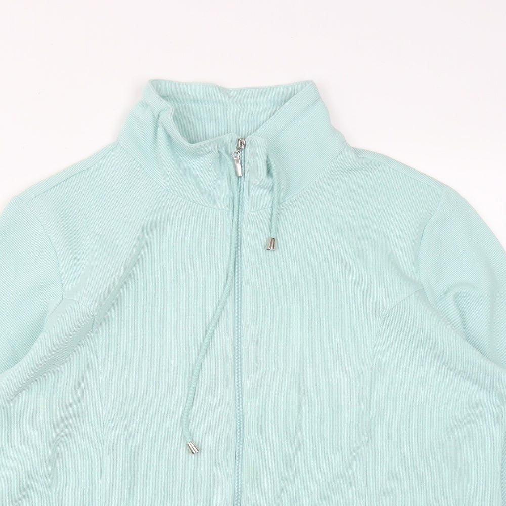 Preworn Womens Green  Polyester Full Zip Sweatshirt Size L  Zip - Size 18-20