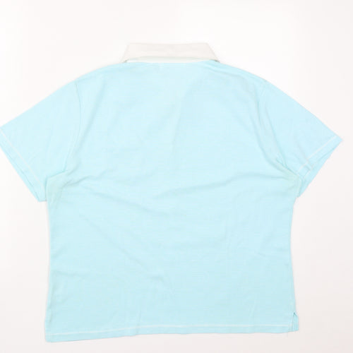 Fabrizo Womens Blue  Polyester Basic Polo Size XL Collared
