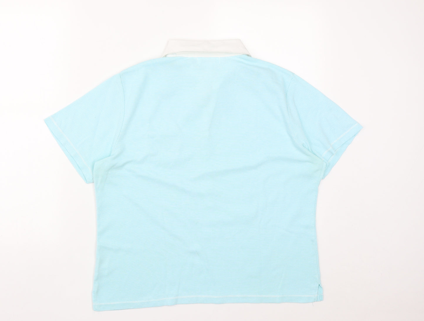 Fabrizo Womens Blue  Polyester Basic Polo Size XL Collared
