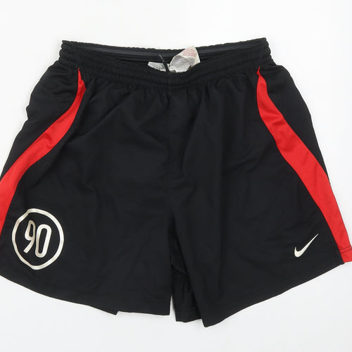 Nike Mens Black  Polyester Sweat Shorts Size L L7 in Regular Drawstring