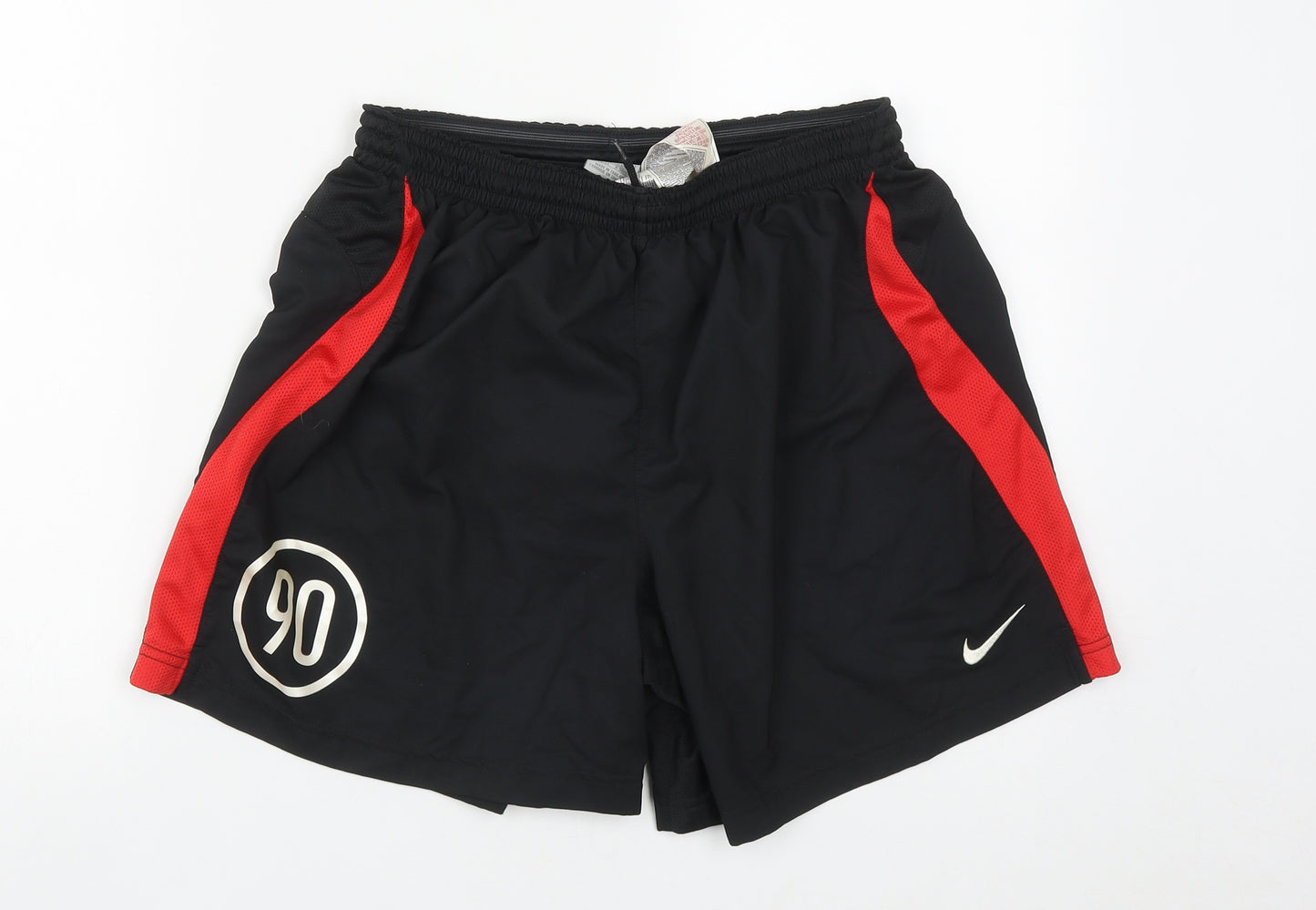 Nike Mens Black  Polyester Sweat Shorts Size L L7 in Regular Drawstring