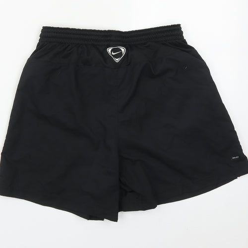 Nike Mens Black  Polyester Sweat Shorts Size L L7 in Regular Drawstring