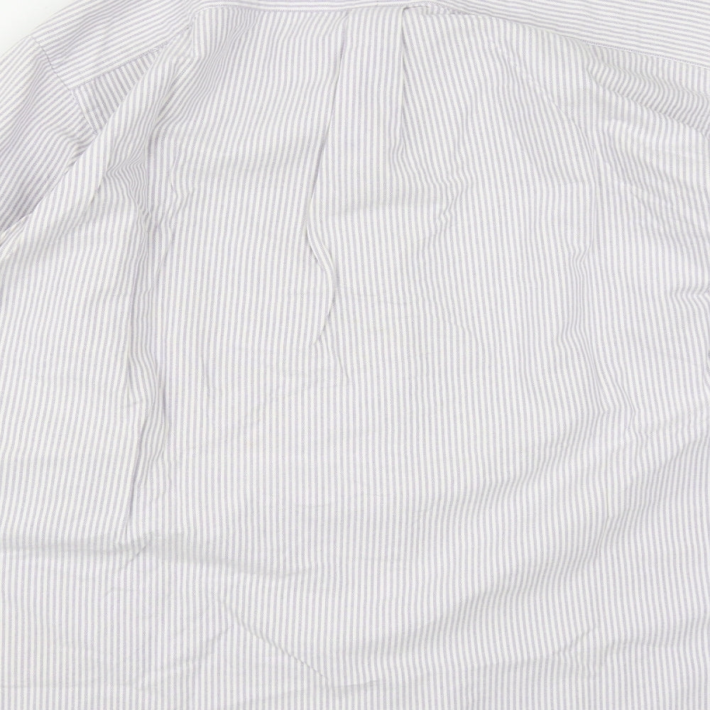 Ralph Lauren Mens Purple Plaid Cotton  Button-Up Size L Collared Button