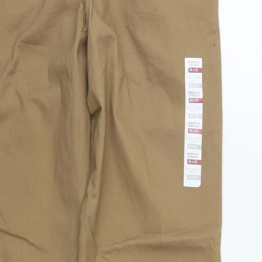 Old Navy Mens Brown  Cotton Trousers  Size 34 in L30 in Regular Zip