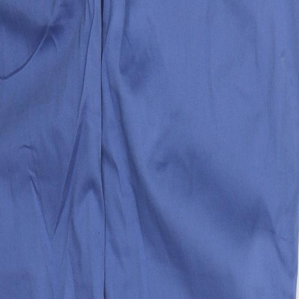 NEXT Womens Blue  Cotton Trousers  Size 10 L30 in Regular Button