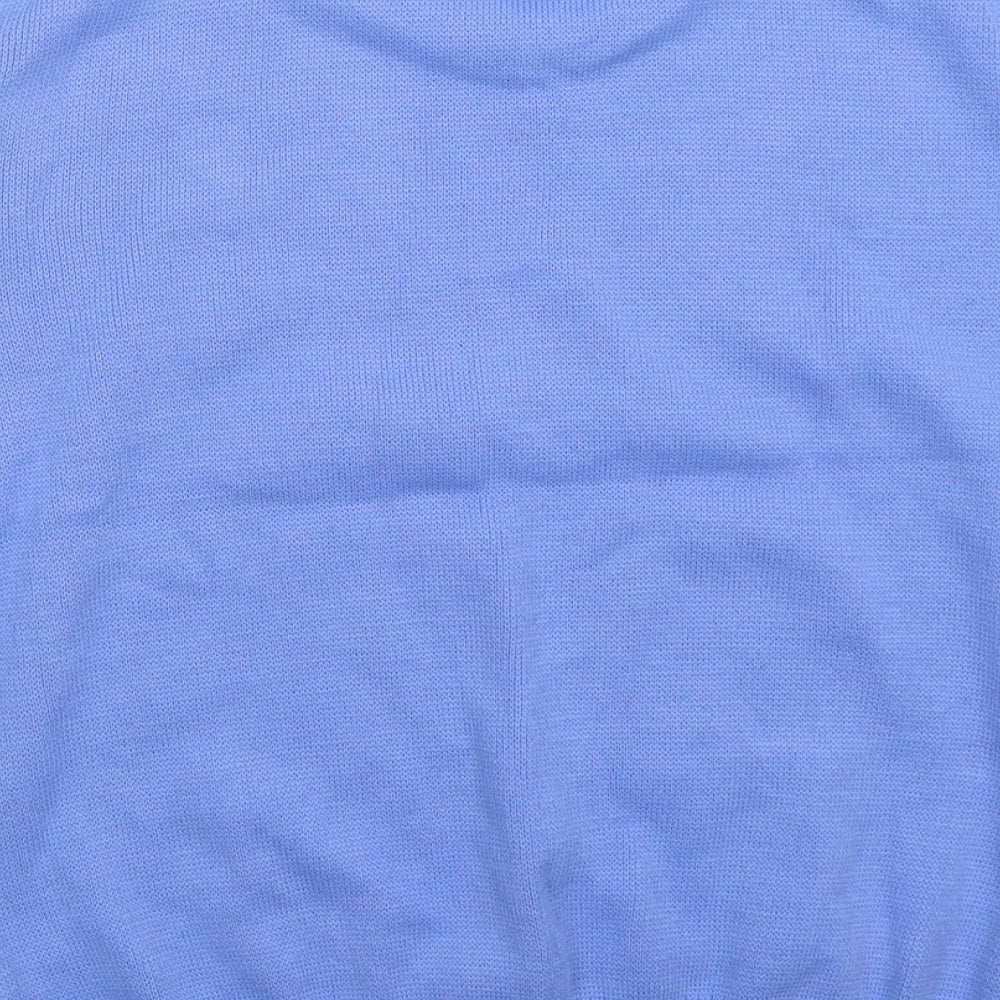 Merry Gold Womens Blue Crew Neck  Acrylic Pullover Jumper Size S