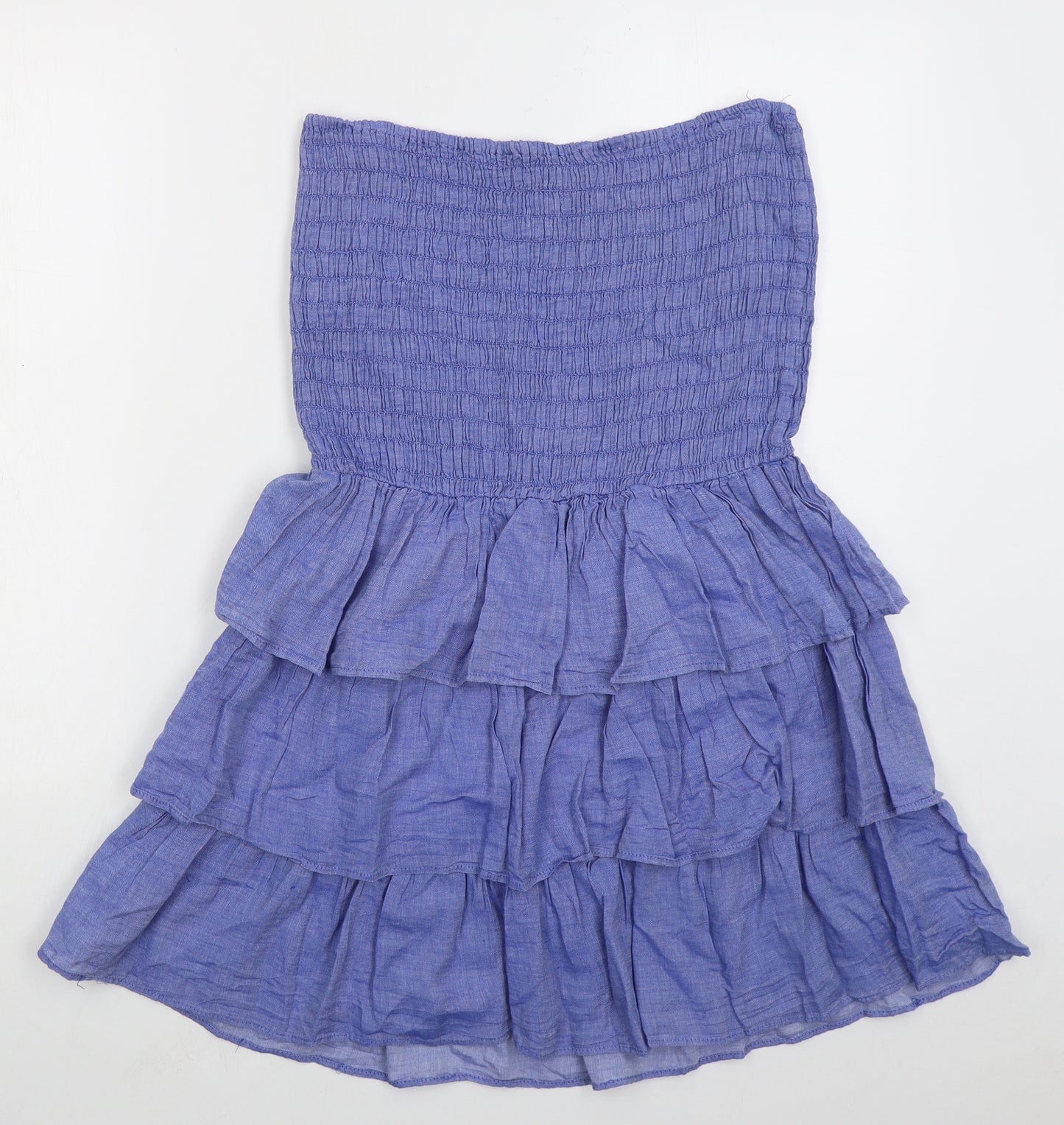 Atmosphere Womens Blue  Cotton Mini  Size 14  Off the Shoulder Pullover