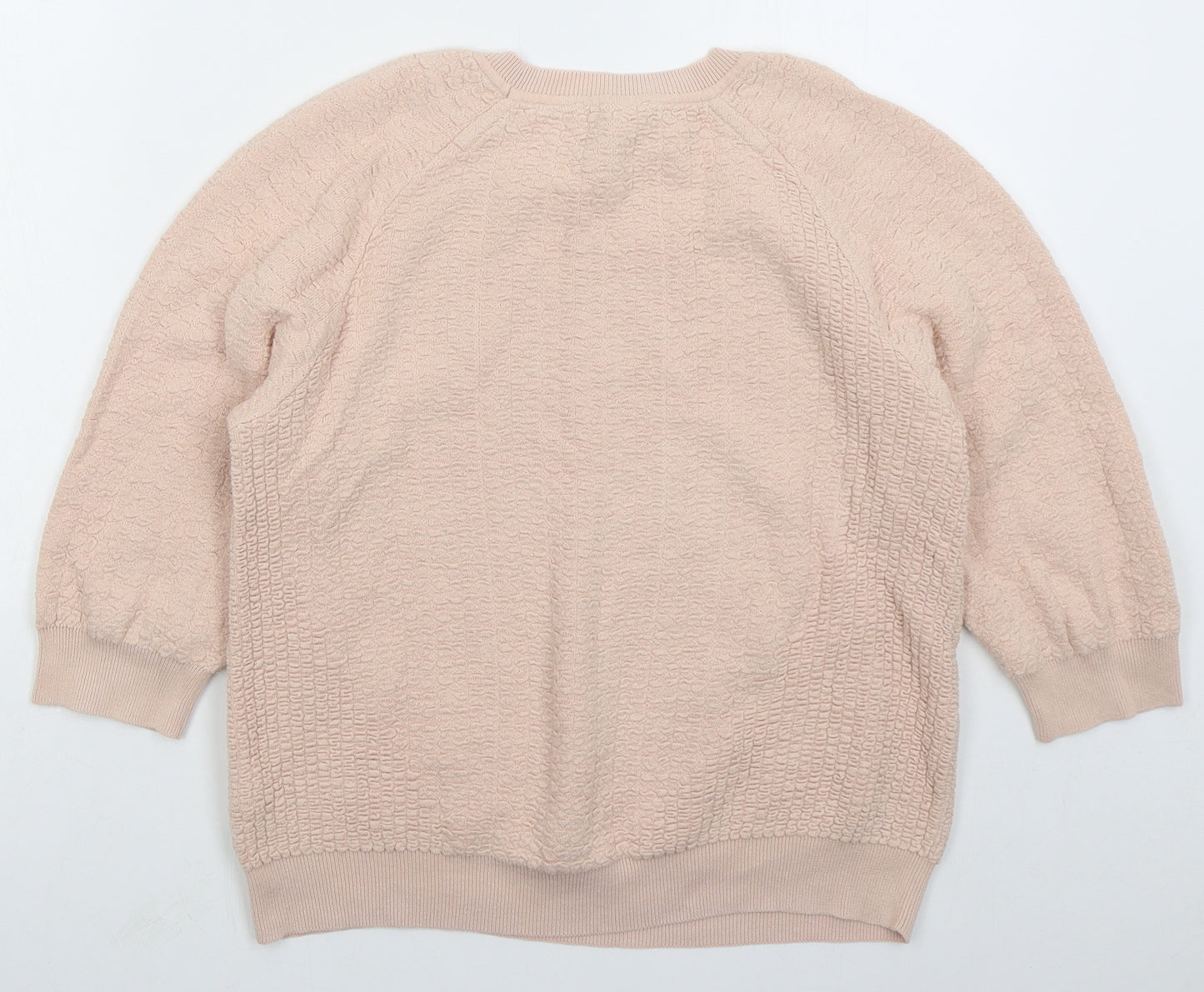 Marks and Spencer Womens Pink  Cotton Pullover Sweatshirt Size 12  Pullover