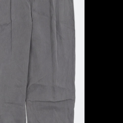 Monogram Womens Grey  Lyocell Trousers  Size 14 L26 in Regular Hook & Eye