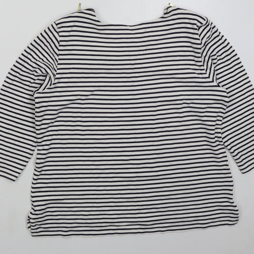 Marks and Spencer Womens White Striped Viscose Pullover Sweatshirt Size 16  Pullover