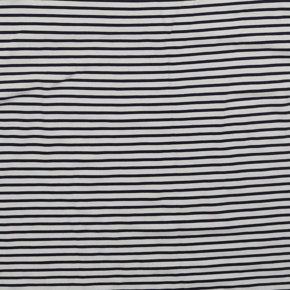 Marks and Spencer Womens White Striped Viscose Pullover Sweatshirt Size 16  Pullover