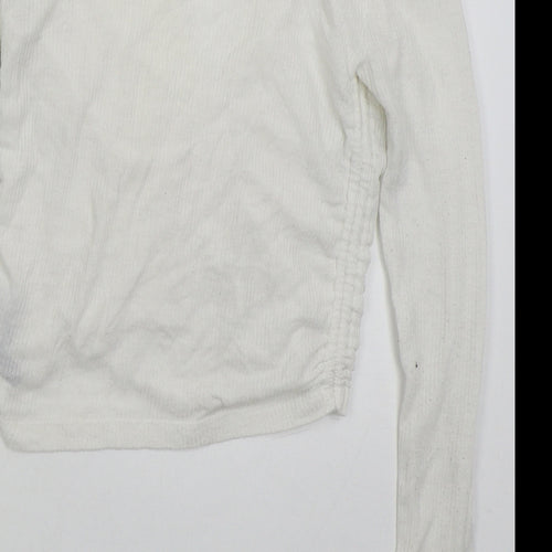 Urban Outfitters Womens White  Polyester Cropped T-Shirt Size M V-Neck