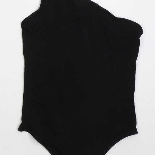 Primark Womens Black  Cotton Bodysuit One-Piece Size 10  Button