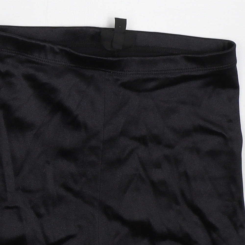 Topshop Womens Black  Nylon Biker Shorts Size 8 L5 in Regular