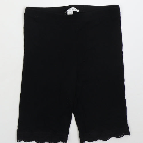 Topshop Womens Black  Viscose Biker Shorts Size 10 L8 in Regular