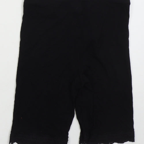 Topshop Womens Black  Viscose Biker Shorts Size 10 L8 in Regular