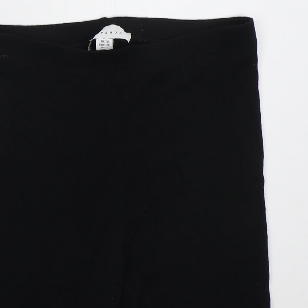 Topshop Womens Black  Viscose Biker Shorts Size 10 L8 in Regular