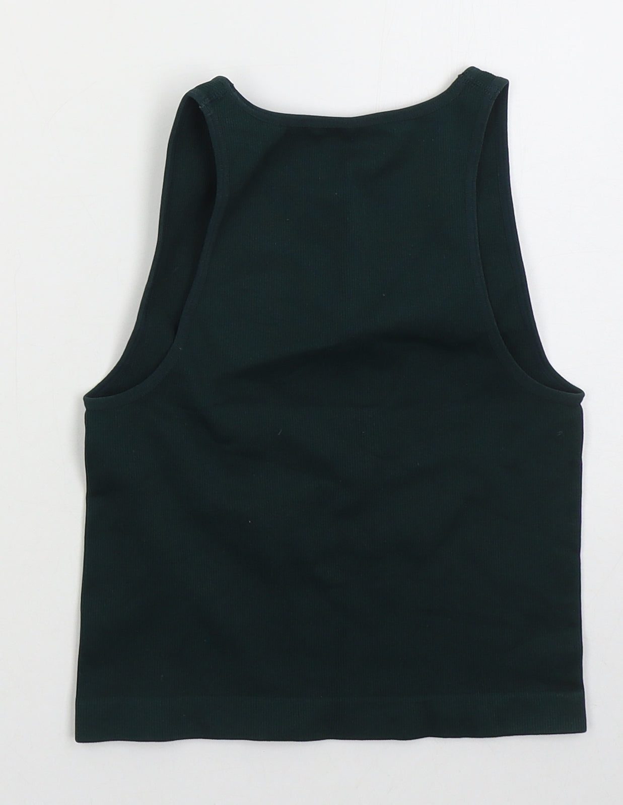 Primark Womens Green  Nylon Cropped Tank Size 10 Crew Neck Pullover
