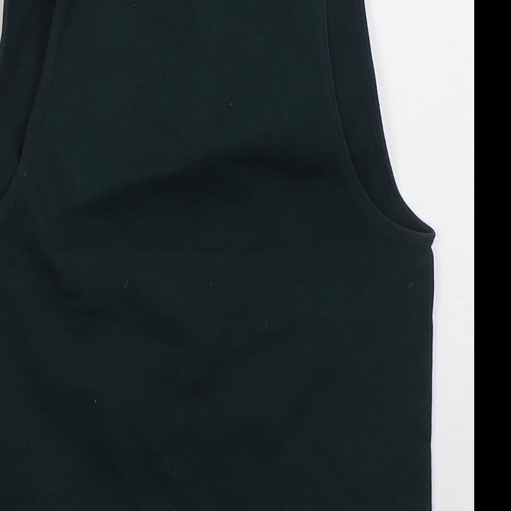 Primark Womens Green  Nylon Cropped Tank Size 10 Crew Neck Pullover