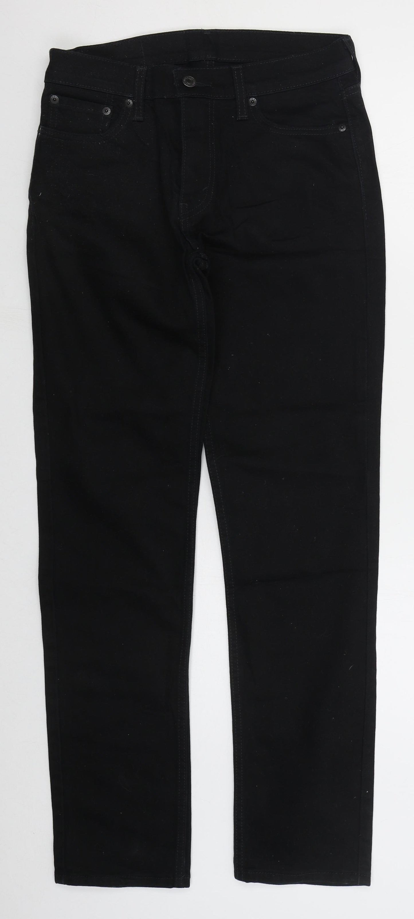 Levi's Mens Black  Cotton Straight Jeans Size 30 L32 in Regular Button