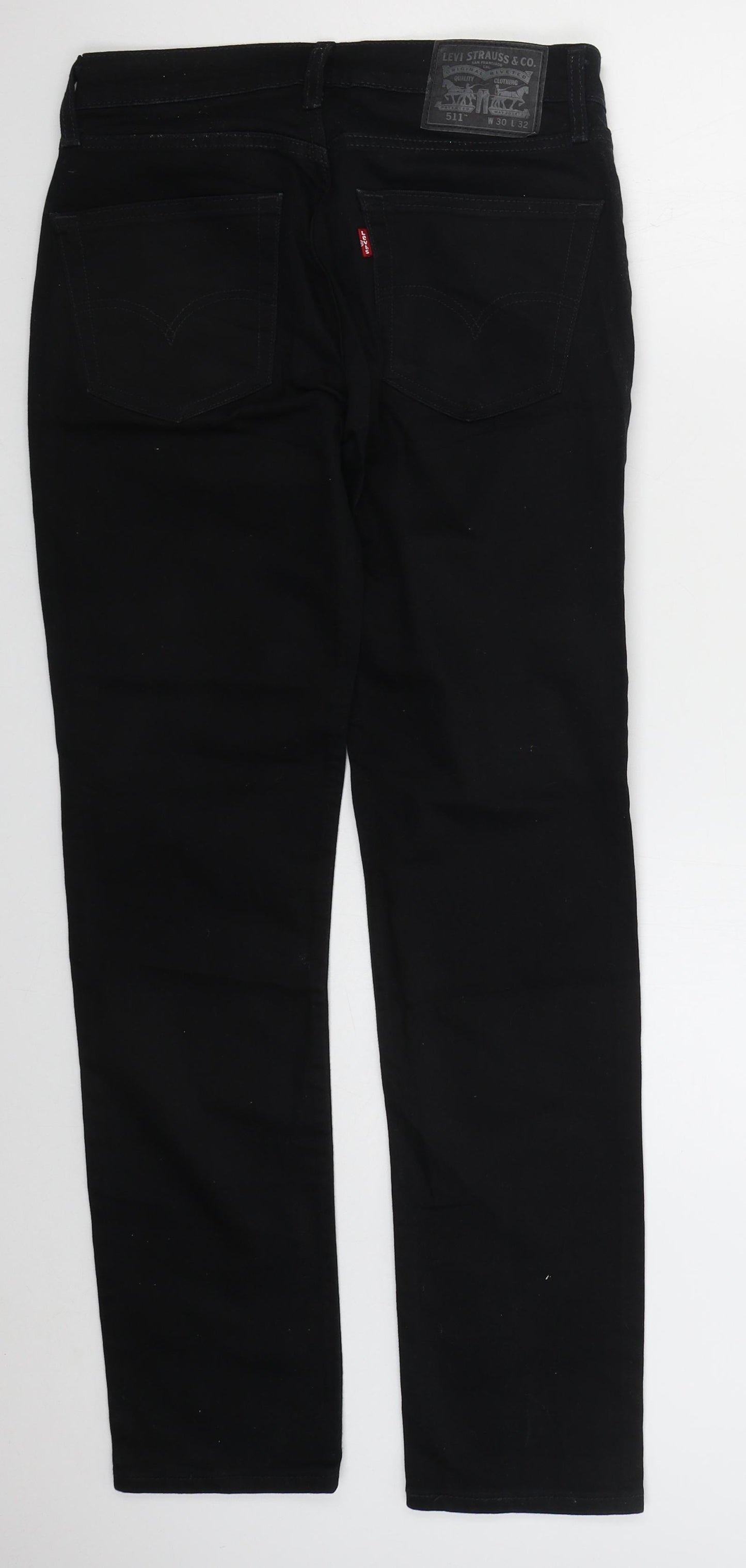 Levi's Mens Black  Cotton Straight Jeans Size 30 L32 in Regular Button
