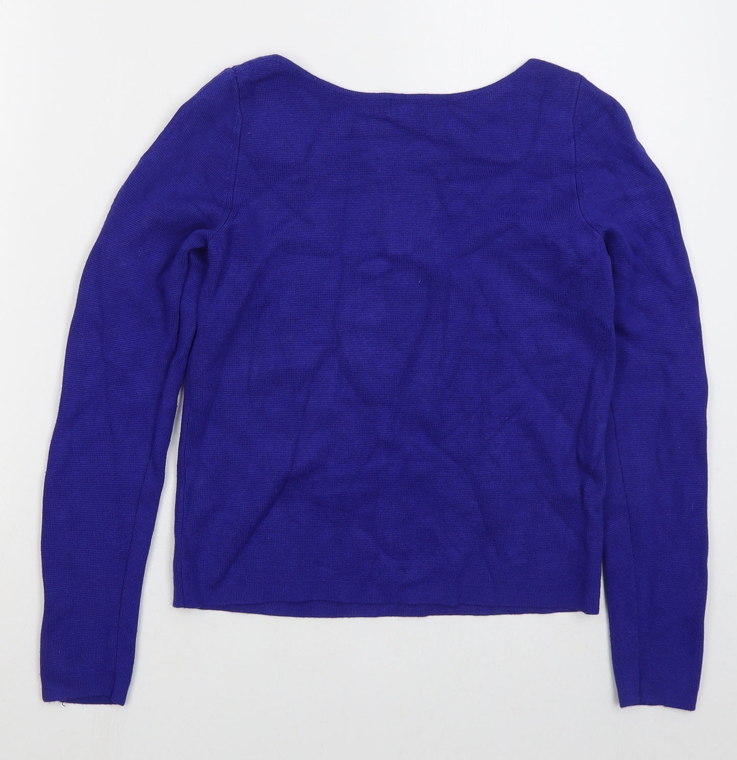 River Island Womens Blue Boat Neck  Viscose Pullover Jumper Size 10