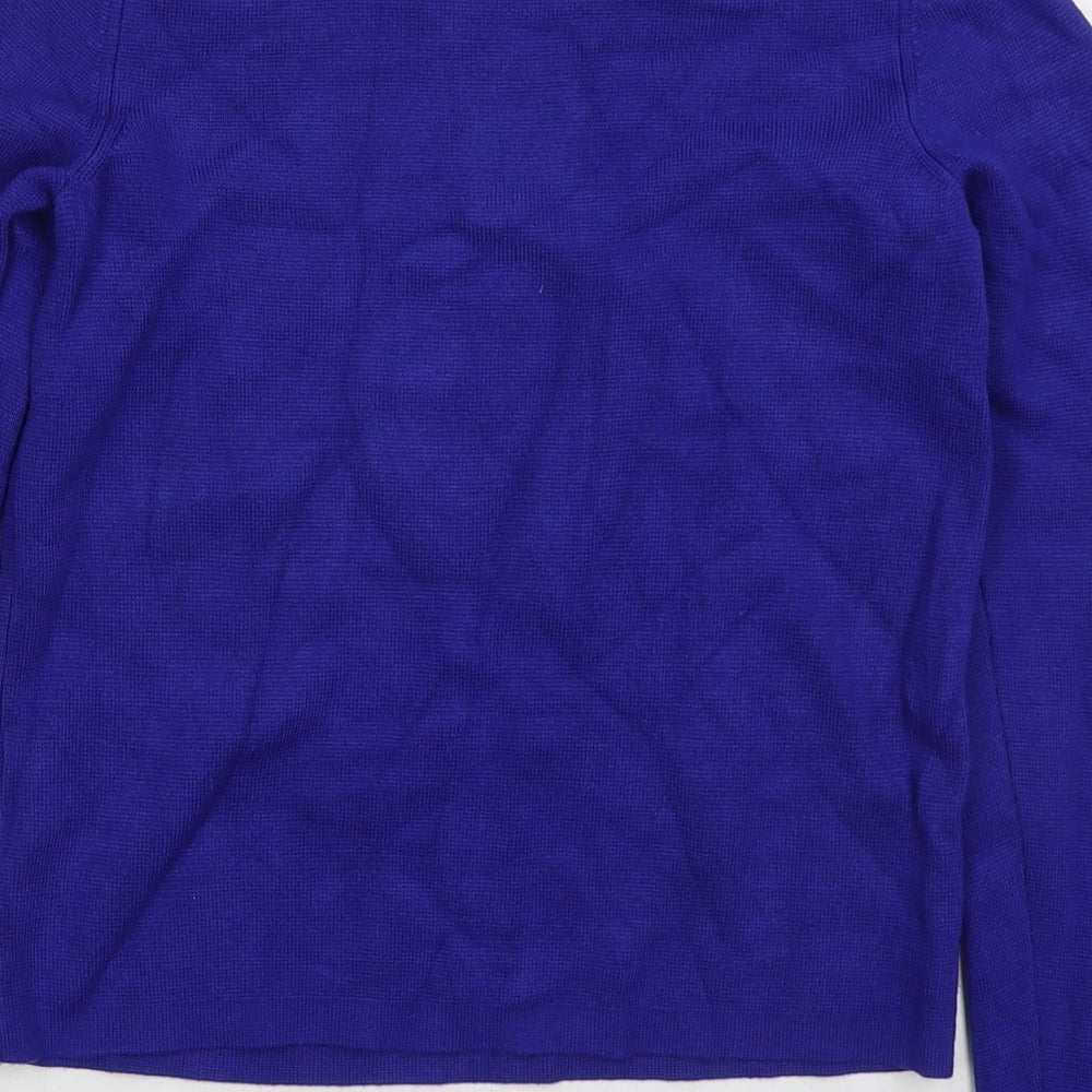 River Island Womens Blue Boat Neck  Viscose Pullover Jumper Size 10
