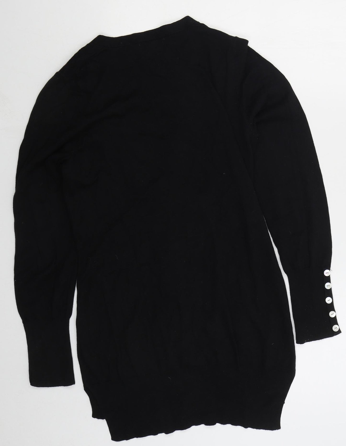 NEXT Womens Black V-Neck  Cotton Cardigan Jumper Size 12