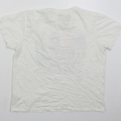 Crossby Mens White  Cotton  T-Shirt Size M Crew Neck  - Let's Go Brooklyn