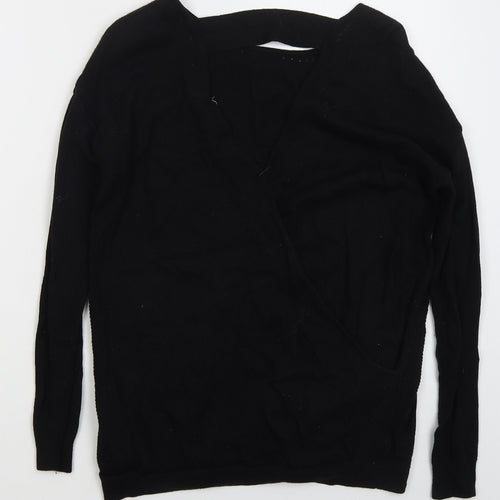 NEXT Womens Black Boat Neck  Viscose Pullover Jumper Size 10